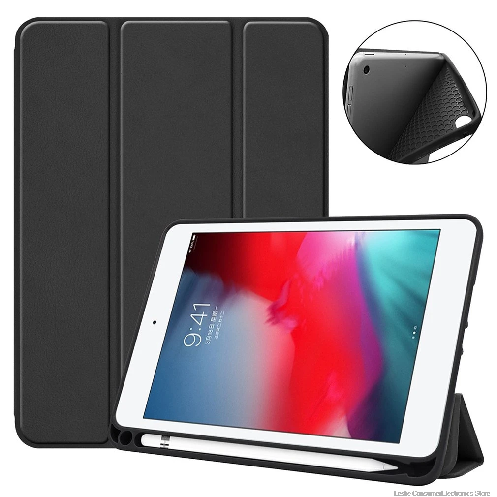 

Case for iPad Mini 5 Case PU Leather Silicone Soft Back Cover with Trifold Stand Auto Sleep Smart Cover for iPad Mini5