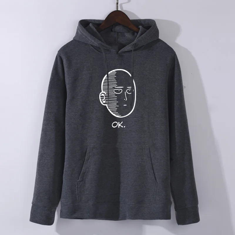 Dark grey 2 Аниме One Punch man Saitama Толстовка Oppai толстовка с капюшоном Толстовка Косплей Костюм Новинка - Цвет: Dark grey 2