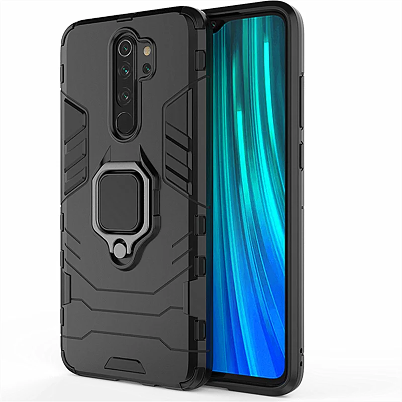 black XIAOMI Redmi Note 8 Pro гибридный противоударный чехол-броня для телефона с кольцом-подставкой для Xiaomi 5X Play Redmi Note 8 7 6 Pro 5 4 4X - Цвет: black