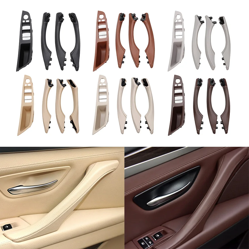 

4Pcs Car Styling Interior Door Trim Pull Handle Real Leather for BMW F10 F11 F18 5series 2010 2011 2012 2013 2014 2015 2016 2017