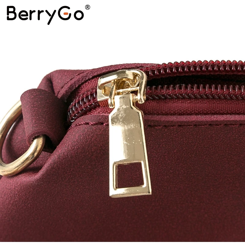 BerryGo, элегантная меховая одноцветная сумка для женщин, уличная Осенняя женская сумка на плечо, модная сумка на молнии с цепочкой, Офисная Женская сумка-мессенджер