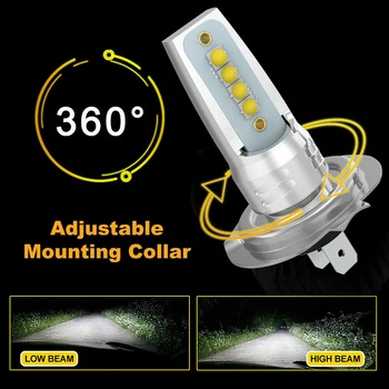

1Pair H7 LED H4 110W LED Headlights Bulbs Kit Hi/Lo Beam 20800LM 6000K 3030 LED Bulb High Low White 55W 6000LM Car Accessories