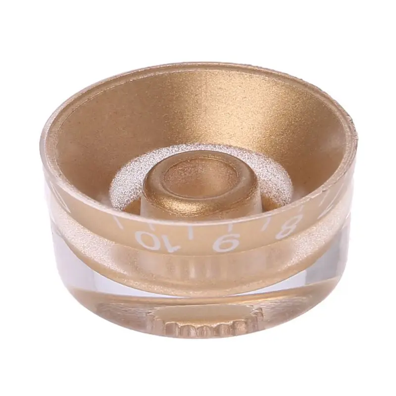 

1pc Knob Button Volume Tone Control For LP Electric Guitar Bass Parts Golden White Numerals Q6PB