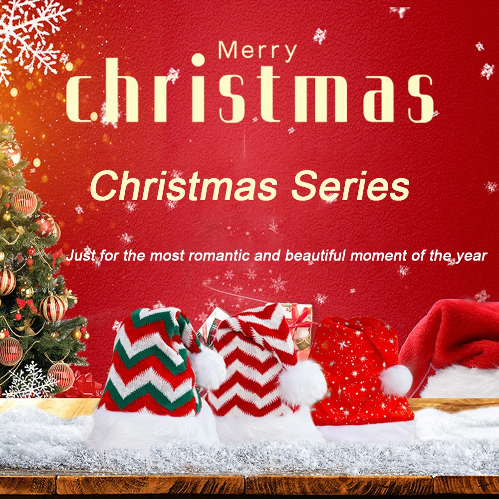 Kit décoration noël,Chapeau de père noël en peluche et coton épais pour  adulte,accessoire de fête,nouvel an - Type Fine pine plush - Cdiscount  Maison