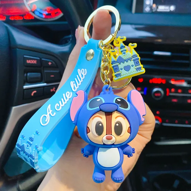 Disney Stitch Keychain Variety of Cartoon Lilo & Stitch Cute Doll Keyring Fashion Couple Bag Ornament Key Chain Car Pendant Gift 20