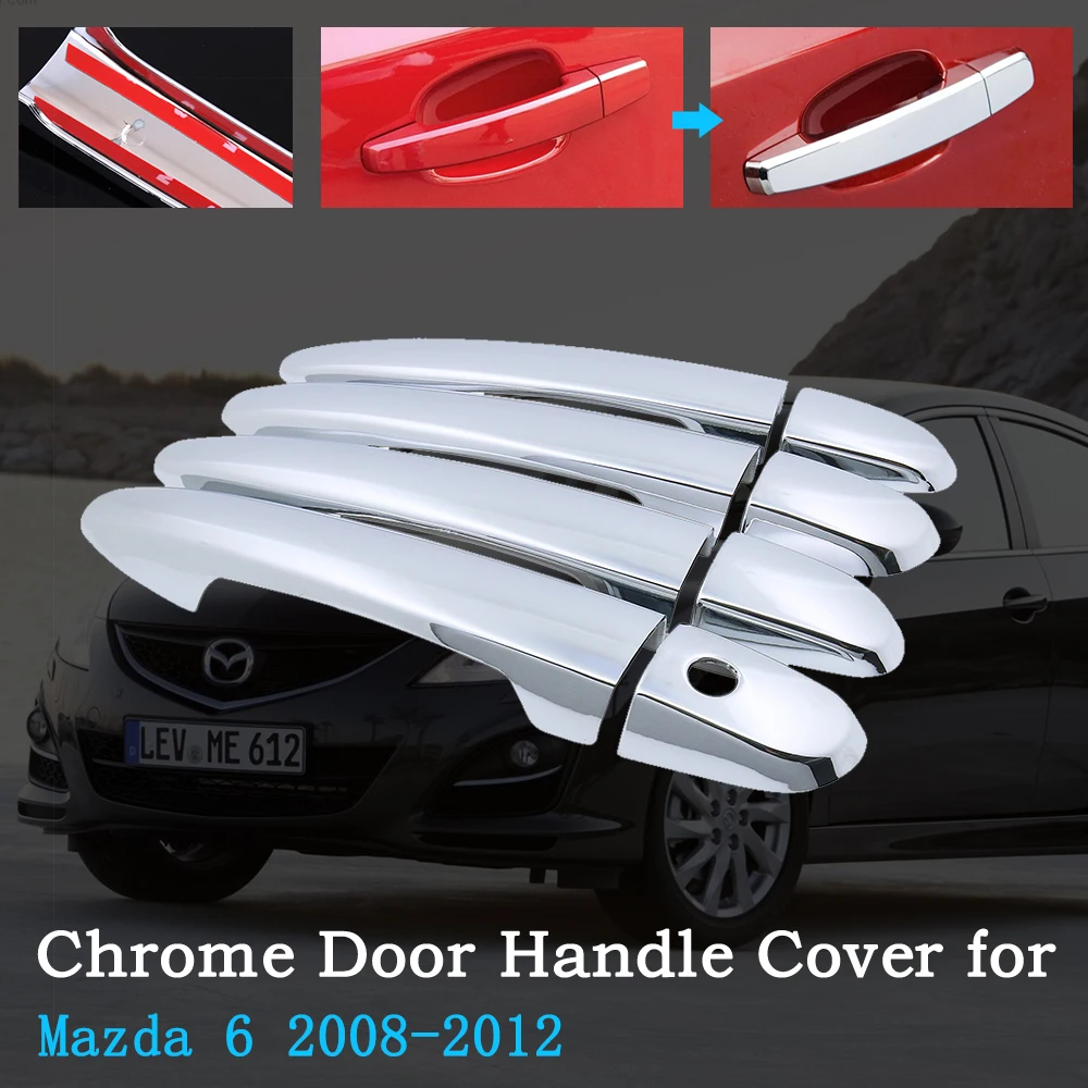 Хромированный чехол для ручки автомобиля защитный Mazda 6 GH1 Atenza 2008 ~ 2012 2009 2010 2011