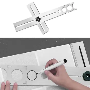 

Hole Opener Tile Hole Locator Portable Adjustable Position Ruler Building Tool Multifunction Decoration Hand Tool Sets