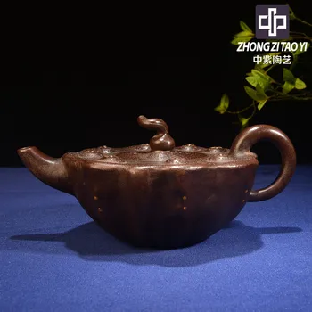 

In Purple The Qing Dynasty The Cultural Revolution Kettle Old Dark-red Enameled Pottery Teapot Taiwan Backflow Manual Imitate