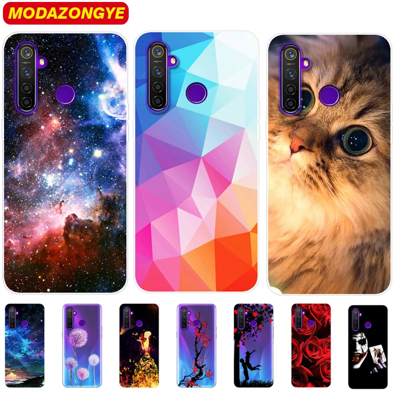 Мягкий чехол для Realme 5 Pro с мультяшным рисунком из силикона ТПУ Oppo Realme5Pro RMX1971