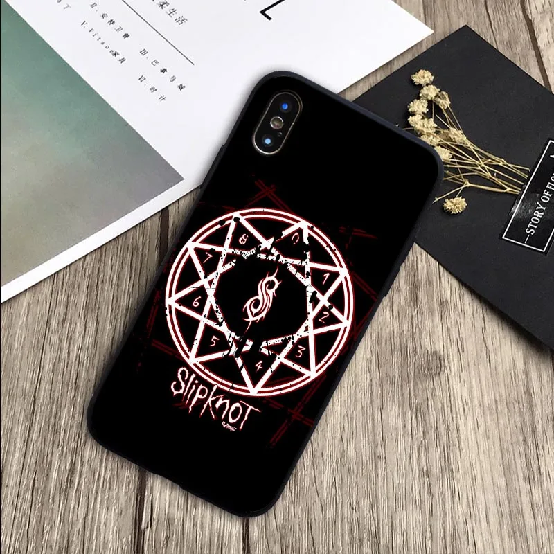 Тяжелый металлический чехол Slipknot мягкий силиконовый черный чехол для телефона X XR XS Max для iPhone 6 6plus 7 8 plus 5 5S SE - Цвет: H19071709-07.jpg