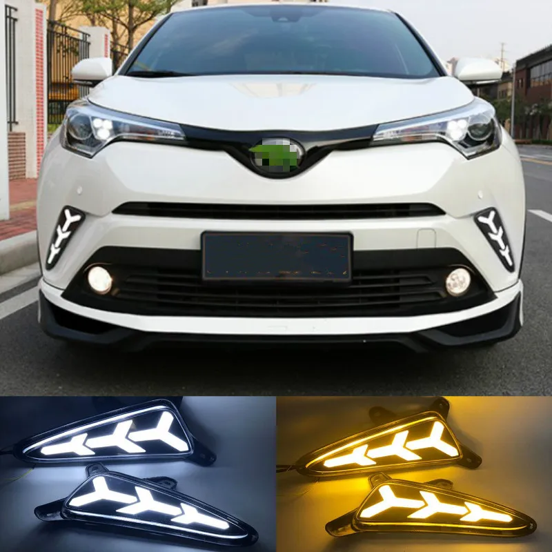 2 x DRL дневные ходовые противотуманные светильник желтая сигнальная лампа для Toyota