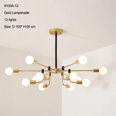 12 Light Новые современные черные люстры, освещение для гостиной, спальни, лампы в помещении, люстры, Потолочная люстра - Цвет абажура: 12 Light