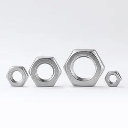 1~50PCS Thin Hex Nuts M3 M4 M5 M6 M8 M10 M12 M14 M16 M18 M20 A2 304 / A4 316 Stainless Steel Hexagonal Nut DIN439 GB6172