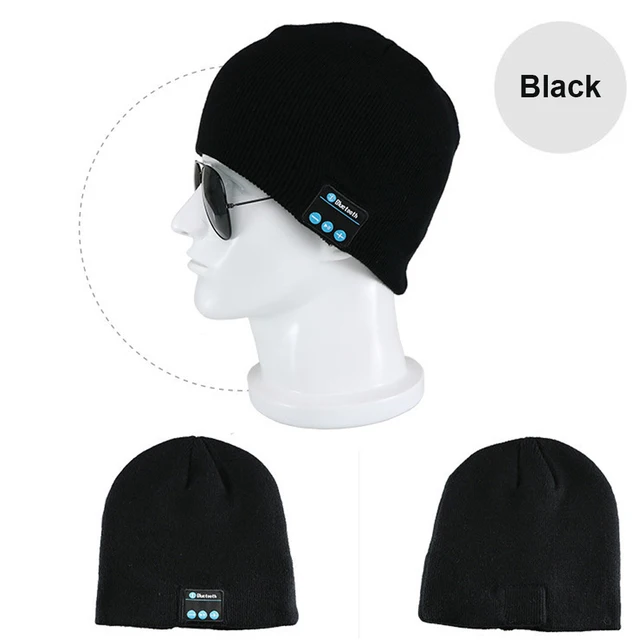 Winter Bluetooth Compatible Earphone USB Rechargeable Music Headset Warm Knitting Beanie Hat Cap Wireless Sport Headphone