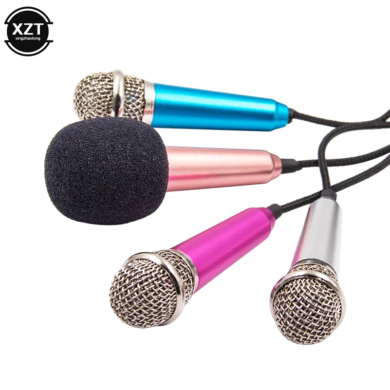 Portable 3.5mm Stereo Studio Mic KTV Karaoke Mini Microphone For Smart Phone Laptop PC Desktop Handheld Audio Microphone