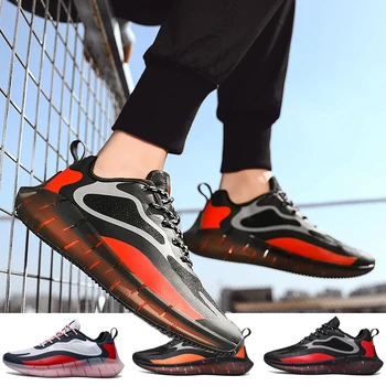 

Men Fashion Casual Shoes High Quality Breathable Sneakers Luminous Male Running Shoes