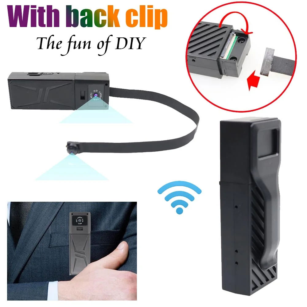 JOZUZE HD 1080P DIY Portable WiFi IP Mini Camera P2P Wireless Micro Webcam Camcorder Video Recorder Support Remote View Body Cam