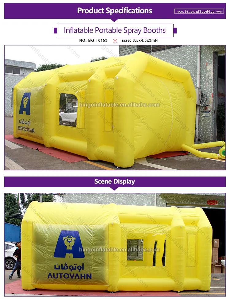 BG-T0153-Inflatable yellow Portable Spray Booths_1