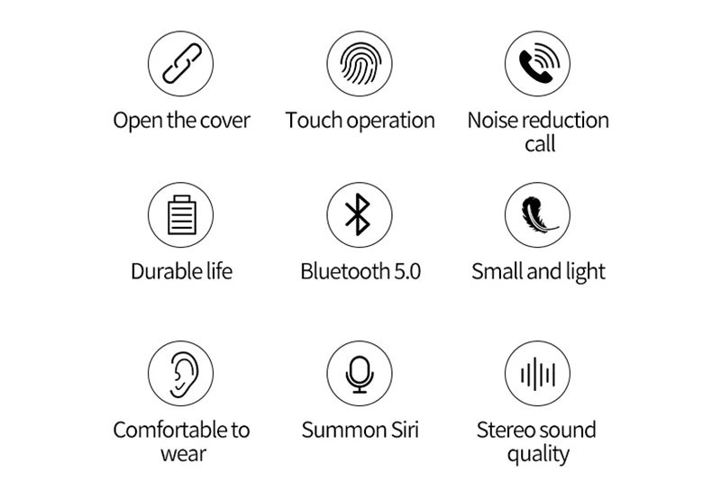 TWS с сенсорным управлением, Bluetooth, беспроводные наушники 5,0, с HD микрофоном, для игр, музыки, спорта, HIFI, стерео звук