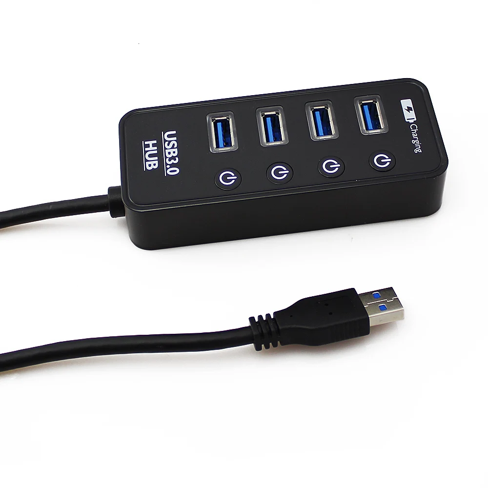 USB chyi концентратор 3,0 4 порта Высокоскоростной сплиттер мини портативный светодиодный переключатель ВКЛ-ВЫКЛ адаптер ПК Компьютерные аксессуары для ноутбука Настольный