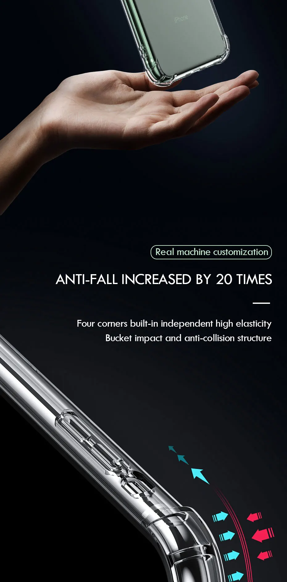 H& A роскошный силиконовый чехол для телефона для iPhone 11 Pro Max прозрачный противоударный силиконовый чехол для iPhone X XS XR XS Max мягкий чехол