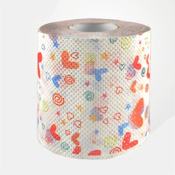 

3packs 30m/pack color love heart napkin Roll Dollar Bill Toilet Paper Novelty Toilet Tissue Christmas Wholesale