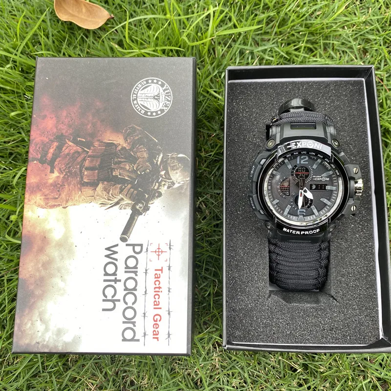 

Outdoor Survival Tactical Multi tool Watch Camping Kit With Compass Whistle Best Gift For Man Outdoor Travel Tourism Tool