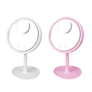 

5X nifier LED Lamp Desktop Makeup Mirror with Fan 3 in 1 Cosmetic Beauty Breeze Mirrors
