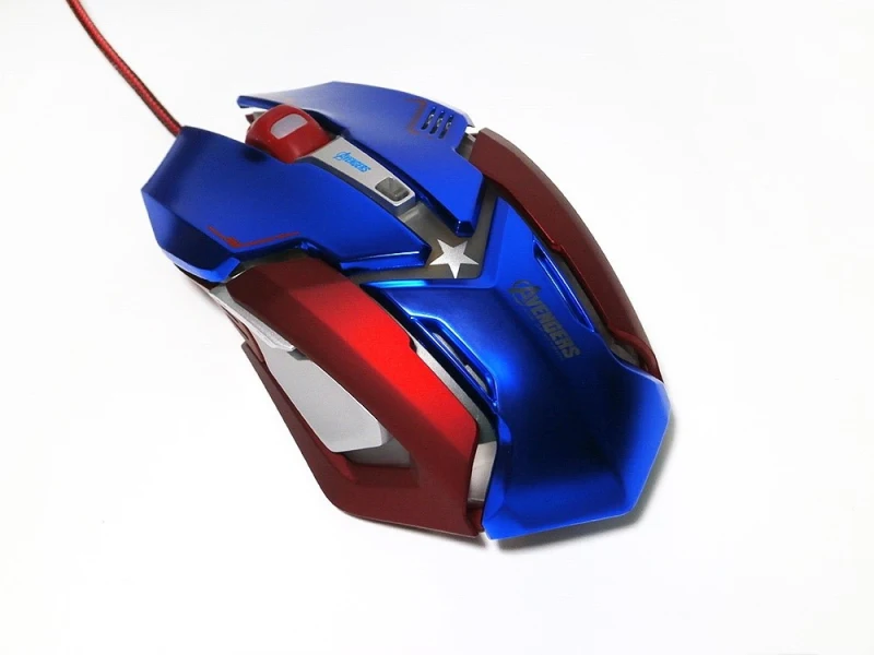 E-3LUE игровая мышь Marvel Мстители Капитан Америка M639 синяя профессиональная Проводная игровая мышь с коробкой