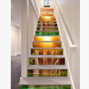 

Printed Style Self-Adhesive Stairs Sticker Ceramic Tiles PVC Stair Wallpaper Decal Vinyl Mural Stairway Decor
