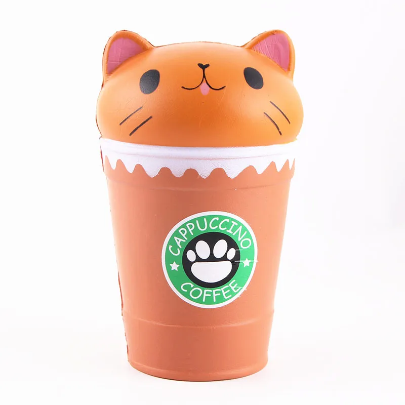 SquishMeez мягкий медленно распрямляющийся милый слон с мультяшным котом Кофе чашки