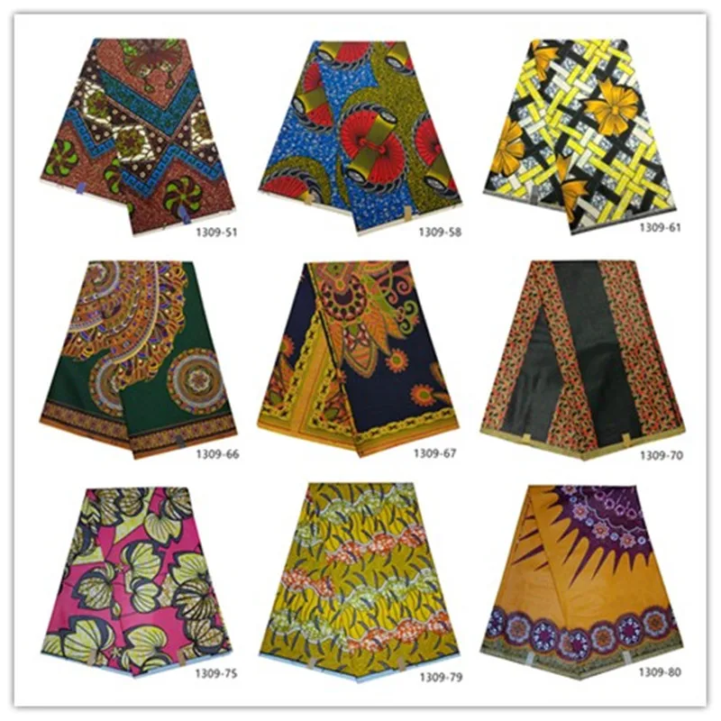 Новейший стиль африканская восковая печать хлопковая ткань восковые принты Африканский модный воск швейный материал 1309