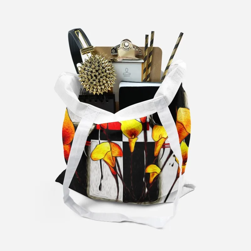 Little Prince Printed Shopping Bag For Unisex Fashion Casual Canvas Shoulder Bag Women Harajuku Simple Eco Reusable Handbags