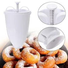 Plastik Donut yapma makinesi dağıtıcı taşınabilir Donut yapma makinesi manuel Waffle dağıtıcı Donut makinesi artefakt kızartma çörek kalıp DIY aracı