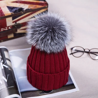 Зимние теплые шапки для женщин, Skullies Beanies, Pom Beanies, шапки, толстые вязаные мягкие Меховые шапки с помпоном, женские уличные повседневные Шапки - Цвет: style 13