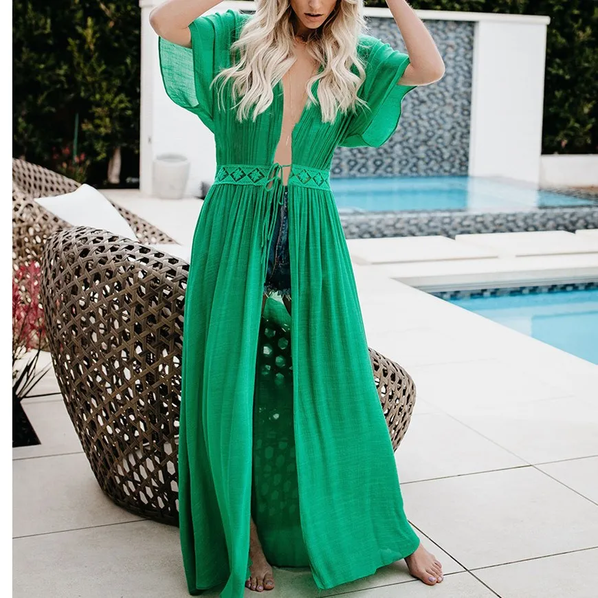 Mooie Womens Boho Splitst Maxi Lange Jurk Zomer Avond Party Beach Jurken Kanten Jurk Zonnejurk Mooie Womens Boho Splitst Maxi Lange Jurk Zomer Avond Party Beach Jurken Kanten Jurk Zonnejurk