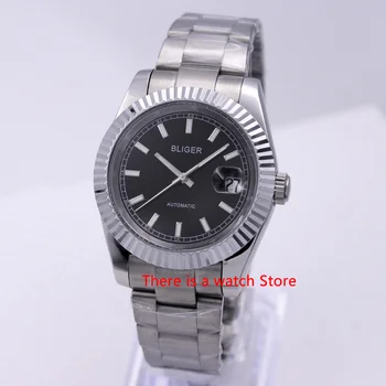 

Bliger 40mm Automatic Mechanical Men Watch Luxury Calendar Luminous Waterproof Sapphire Glass Stainless Steel Case Men's Watch