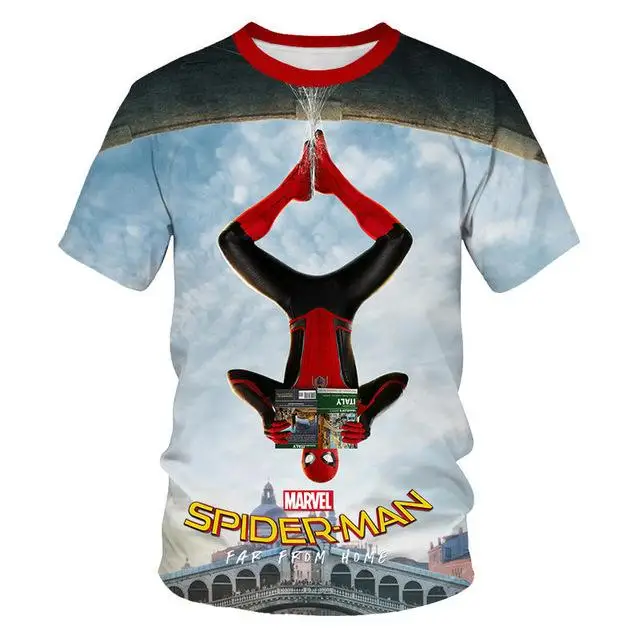 nueva pelcula Человек-паук 3D impresin camiseta nio camisa fresca camiseta ropa para nios corto manga - Цвет: NT-361