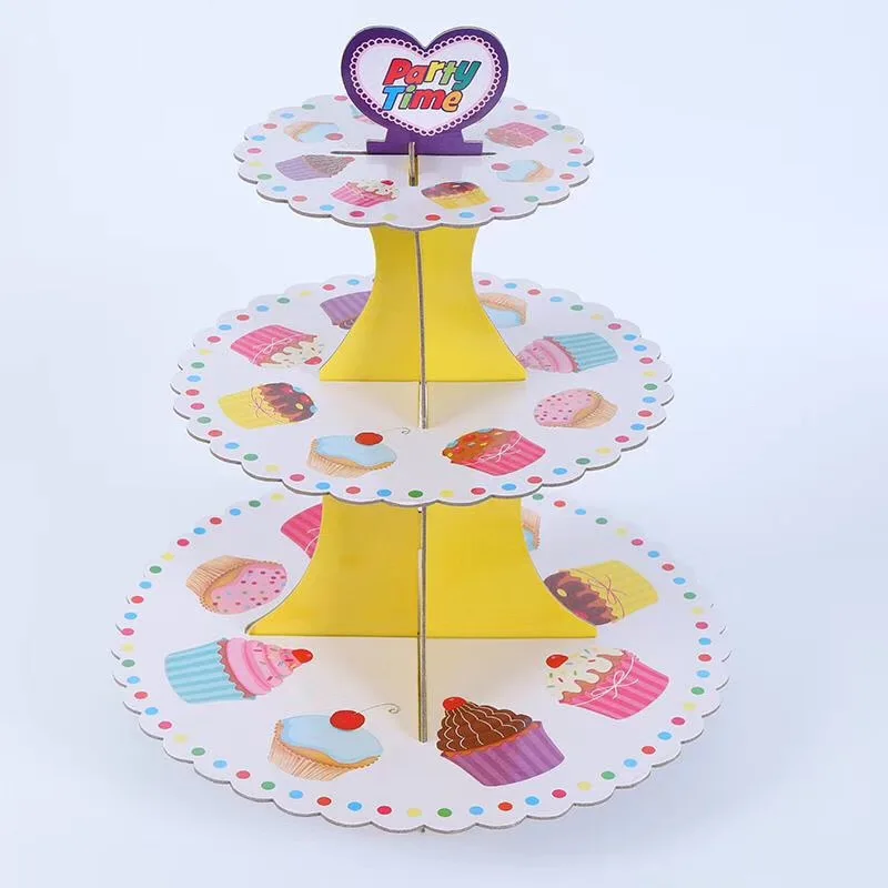 Cake Для использования в домашних условиях 1 комплект Футбол футбола 3 яруса кружевных принадлежности для рождения детей картонное для кексов Подставка для бумаги пластины вечерние подставка для торта вечерние украшения - Цвет: Cake