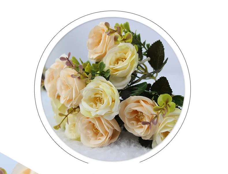 fake silk peonies bouquet roses artificial flowers wedding home decoration (4)
