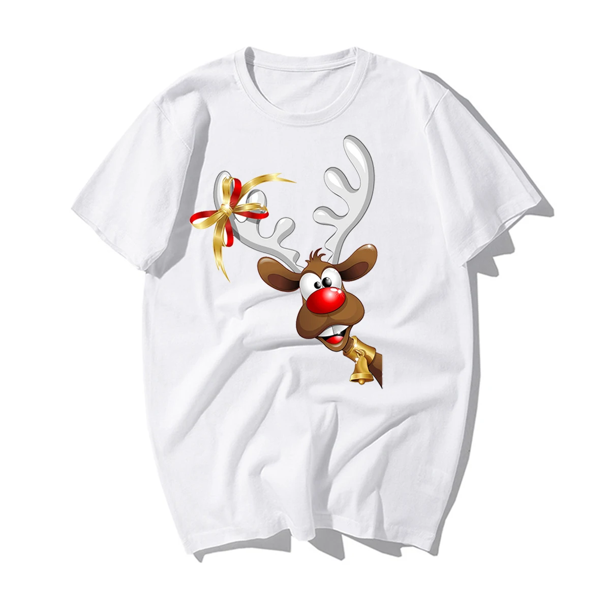 Забавные веселые футболки с рождественским узором, мужские Новые повседневные хлопковые футболки с оленями, Санта Клаусом, рождественской елкой, мужские рождественские подарки на год