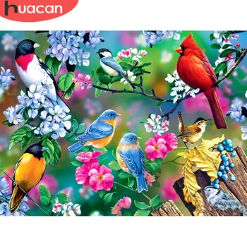 

HUACAN Full Drill Diamond Painting 5D Bird Flowers Embroidery Animal Mosaic Home Decor New Arrival