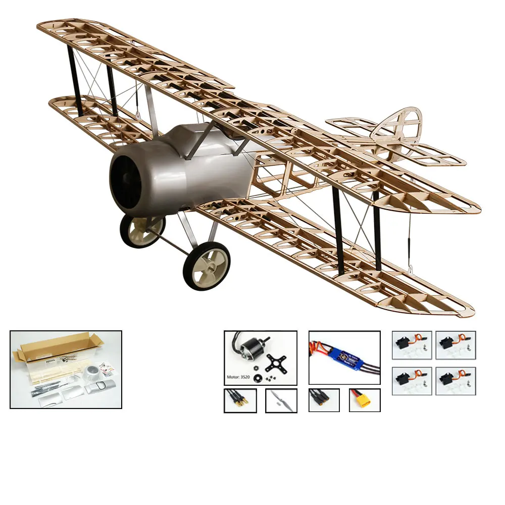 Радиоуправляемый самолет самолетик из пробкового дерева модель Sopwith Camel 1,5 м лазерная резка Модели Строительные наборы радиоуправляемые модели самолетов для взрослых - Цвет: S1104