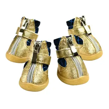 

4 Pcs/Set Winter Pet Shoes Waterproof Cat Dog Snow Boots with zip Chihuahua Pug Cat Shoes Pet Products For Puppy