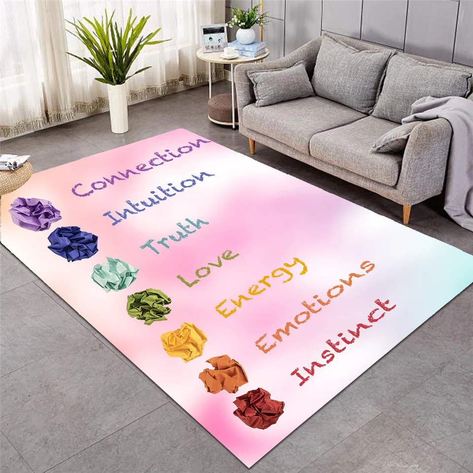 BeddingOutlet цитаты коврик слова Гостиная ковер облака декоративные Нескользящие напольное покрытие яркого розового цвета большие ковры 152x244 см