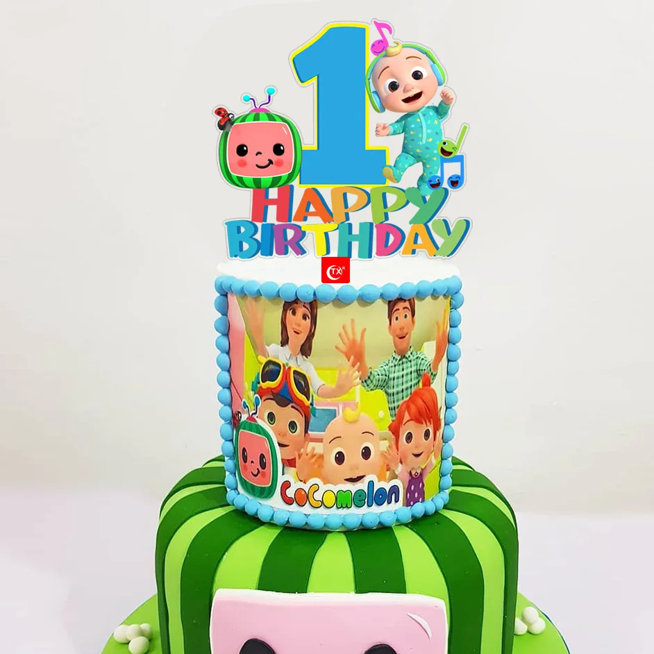 Cocomelon Happy Birthday Cake Topper Cute Cartoon Cupcake Topper For Kids  Girls Birthday Party Cake Decorations Baby Shower - Craft Toys - AliExpress