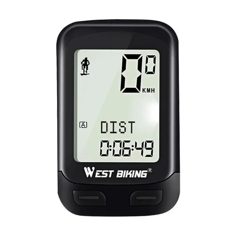 West Biking водонепроницаемый фосфоресцирующий 5 язык велосипедный компьютер беспроводной Велоспорт пробег MTB часы с рисунком «велосипед» светодиодный экран спидометр