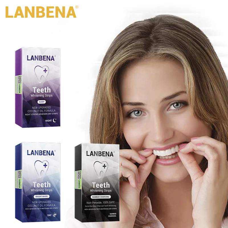 LANBENA отбеливающие полоски для зубов ежедневное использование + ночная гигиена