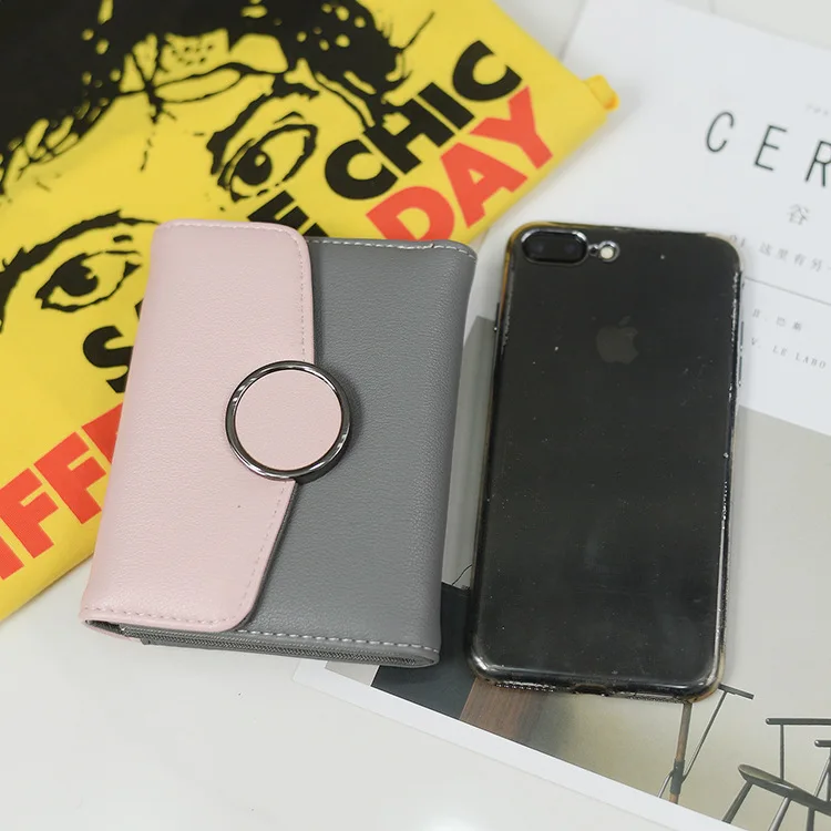 

2019 New Style Fashion Korean-style Contrast Color Short Wallet Men And Women Wallet Purse