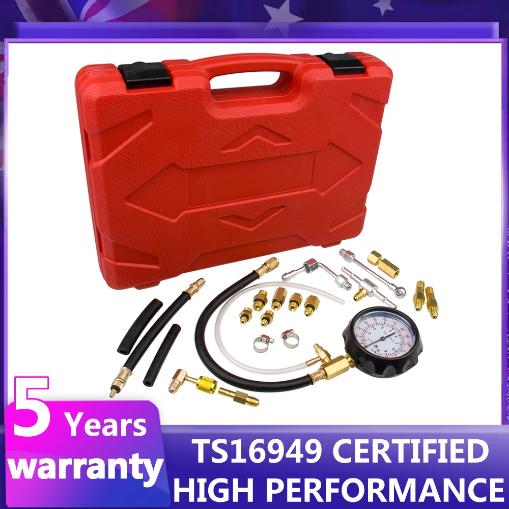 

20Pcs 0-140 PSI/10 Bar Scale Fuel Injection Pump Pressure Tester Gauge Test Tool Automotive with Case for Kinds of Vehicles SUV